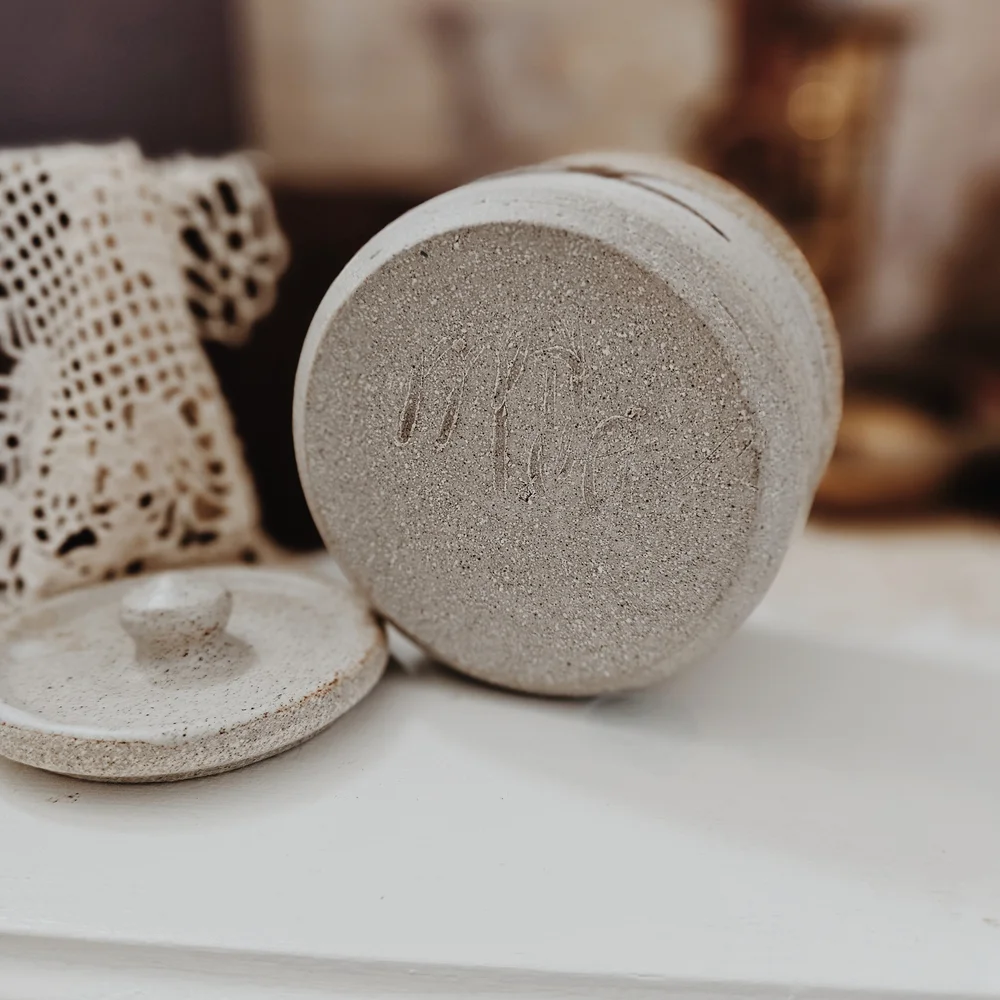 Handcrafted Ceramic Lidded Jar - Cream and Brown - Picture 7 of 7